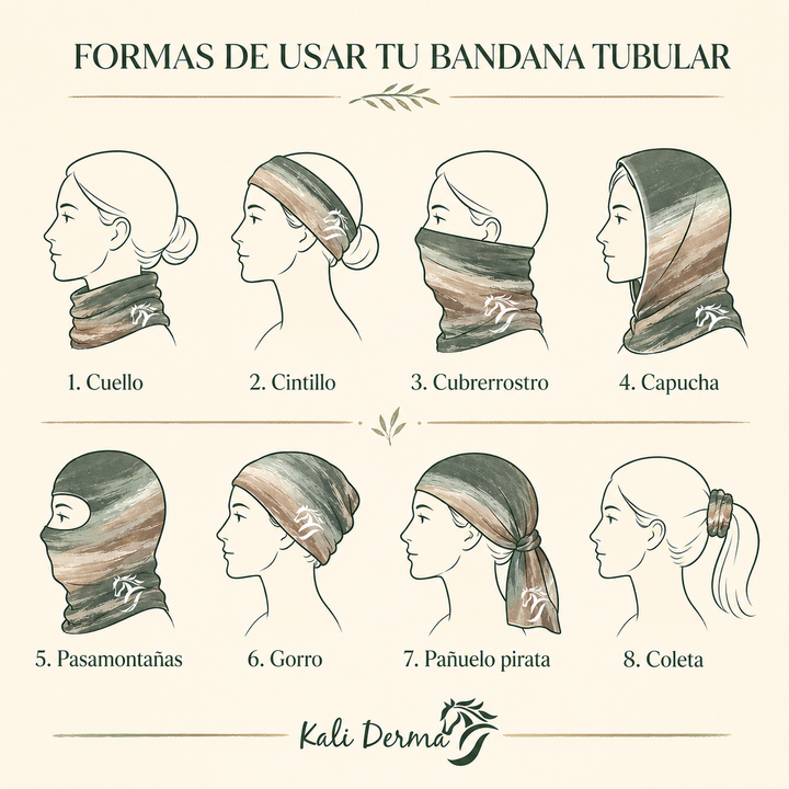 Bandana Kali Derma Verde y Café